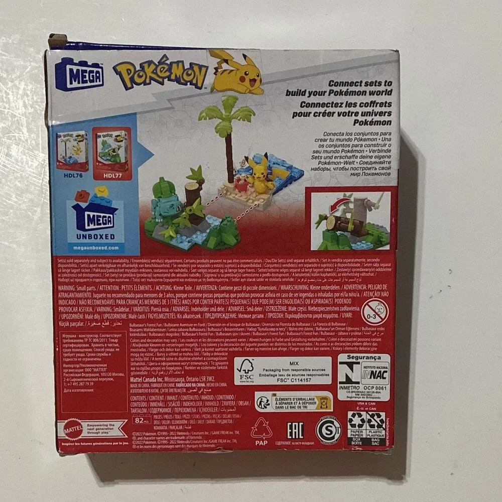 MEGA Pokémon Bulbasaur’s Forest Fun HDL77 82 Pieces Factory Sealed Box Damage